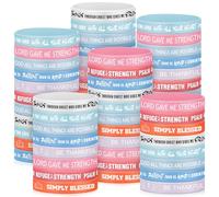 Ecation Lot de 200 bracelets phosphorescents en silicone avec verset de la Bible - Écriture religieuse - Citation inspirante - Bracelets chrétiens - Cadeaux d'église - Fournitures scolaires du
