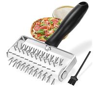 Ecavria Docker de pâte à pizza, rouleau de pâte de qualité supérieure avec pointes en acier inoxydable, outil d'accueil à pizza robuste qui empêche la pâte de cloquer, gain de temps pour faire des
