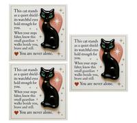 ECBLI Chat Noir Médiéval, Compagnon Fidèle, Vous N'êtes Jamais Seul, Chat Noir, Un Chat Noir Commémoratif Avec Une Cloche - Réconfortant Et Protecteur, Avec Un Pouvoir Inspirant(3pcs)