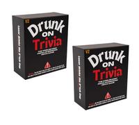 ECBLI Drunk on Trivia Version - Cadeau d'anniversaire et enterrement de vie de jeune fille avec 250 cartes amusantes - Jeu de cartes hilarant inoubliable - Get the Party Started (2 pièces)