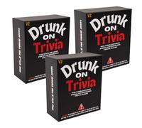 ECBLI Drunk on Trivia Version - Cadeau d'anniversaire et enterrement de vie de jeune fille avec 250 cartes amusantes - Jeu de cartes hilarant inoubliable - Get the Party Started (3 pièces)