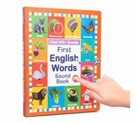 ECBLI Mon Premier Jouet Sonore Anglais - Plus De 470 Mots, 21 Thèmes, Jeu De Mots Amusant, Livre Sonore De L'alphabet, Appuyez for Apprendre La Phonétique, Livre Musical Interactif(0-6y)