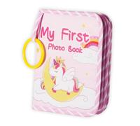 ECBLI My First Baby Photo Book with Safe Mirror, Cute Book Gift for Newborns Family Photos, My First Family Album for Baby Shower Kids Toddlers Family Pictures, Toddler Photo Album(Pink)