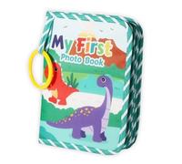 ECBLI My First Baby Photo Book with Safe Mirror, Cute Book Gift for Newborns Family Photos, My First Family Album for Baby Shower Kids Toddlers Family Pictures, Toddler Photo Album(Dinosaur)