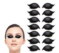 ECBLI Patchs for Cils Lazy Eye Shadow, Autocollants for Cils Lazy, 7 Paires D'autocollants for Fards à Paupières Pailletés avec Cils, Fard à Paupières Et Cils Faciles à Appliquer en Un(Noir)