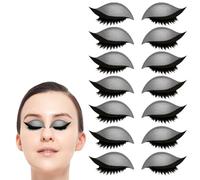 ECBLI Patchs for Cils Lazy Eye Shadow, Autocollants for Cils Lazy, 7 Paires D'autocollants for Fards à Paupières Pailletés avec Cils, Fard à Paupières Et Cils Faciles à Appliquer en Un(Silver)
