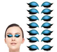 ECBLI Patchs for Cils Lazy Eye Shadow, Autocollants for Cils Lazy, 7 Paires D'autocollants for Fards à Paupières Pailletés avec Cils, Fard à Paupières Et Cils Faciles à Appliquer en Un(Blue)