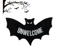 ECBLI Unwelcome Bat Door Mat, Front Halloween Door Mat Gothic, Funny Bat Welcome Doormat for Halloween, Halloween Decorations Outdoor, Spooky New Home Closing Housewarming Gift(#1)