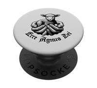 ECCE Agnus Dei Lamb Sanctus Traditionnel Latin Messe Catholique PopSockets PopGrip Adhésif