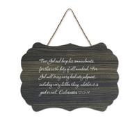 Ecclesiastes 12:13 14 Fear God And Keep His Commandments, for This Is The Duty Panneau en bois 15,2 x 25,4 cm Décoration murale en bois pour porte d'entrée, salon, cuisine