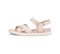 Ecco 248403 Sandalette En Cuir Rose/Pink Confort À Bride Autoadhésive