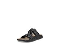 ECCO Cozmo Sandales à enfiler avec boucle à deux bandes pour homme, nubuck noir, pointure 43/45, Noir/nubuck, 10/10.5 UK