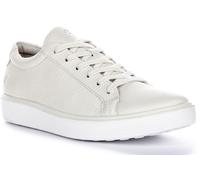 Ecco Cuir Souple Décontracté À Lacets Femmes Trainer Blanc EU 36-42