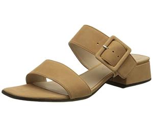 ECCO Femme Glissière À Bout Carré Elevate Sandale à Talon, Nubuck Lion, 40 EU