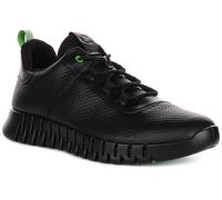 Ecco Gruuv Lacé Bas Ajustement En Cuir Pour Homme Trainer Noir EU 41-46