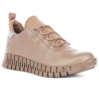 Ecco Gruuv W Dritan Nappa Fluidform Élastique Femme Baskets En Taupe UK 4 - 9