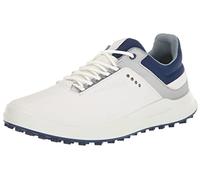 ECCO Homme Core Chaussure de Golf, Blanc/argenté/Bleu, 43 EU