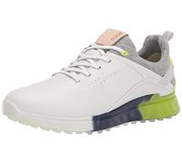 ECCO Homme S-Three Gore-Tex Chaussure de Golf, Blanc/Vert Citron, 41 EU Étroit