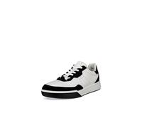 ECCO Men's Street Court Lace Sneaker, Black/White, 11-11.5