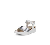 ECCO Sandales compensées Flowt en liège pour femme, Argent pur/blanc, 39 EU