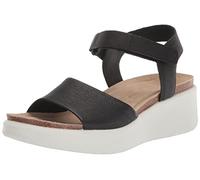 ECCO Sandales compensées Flowt en liège pour homme, noir, 38.5/39 EU