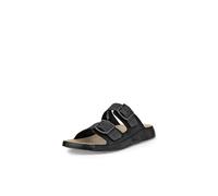 ECCO Sandales Cozmo à deux bandes pour homme, Noir/nubuck, 39.5/40 EU