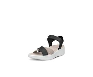 ECCO Sandales Flowt compensées de Luxe à Bande croisée pour Femme, Noir, 8/8.5 UK