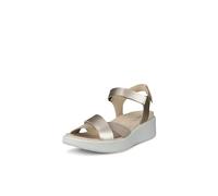 Ecco Sandales Flowt compensées de luxe à bande croisée – Or blanc pur – 38/38.5 EU