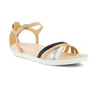Ecco Simpil, Sandales Plates Femme, Poudre Brun Multicolore, 35 EU