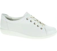 Ecco Soft 2.0 2065030100, chaussures à lacets pour femmes, blanc, cuir, NEU - chaussures à lacets confortables pour femmes, blanc, cuir