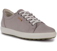 Ecco Soft 7 Contrast Nubuck Cuir Lacets Entraîneurs Gris Femmes UK 4 - 9