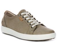 Ecco Baskets Soft On Train Contrast Cuir Femme à lacets longs Taupe UK 3-9