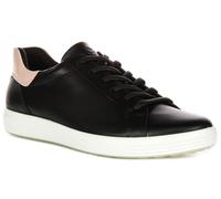 Ecco Souple 7 W Sur Train Contraste Facile Dentelle Cuir Homme Basket Noir UK 6