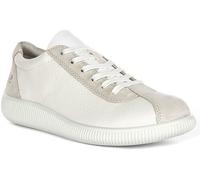 Ecco Souple Zero W A-Ecco Coupe Douillette Daim Détail Cuir Femmes Baskets Blanc