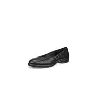 ECCO Women's Sculpted Luxe Ballerina Ballet Flat, Black Reptile Print, 6-6.5