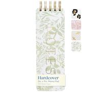 Eccolo Bloc-notes à spirales avec couvertures robustes, 7,6 x 21,6 cm, 300 pages, botaniques