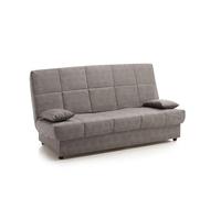 ECCOX Matris - Canapé lit clic-clac Juliette 3 places, couleur gris cendré, dimensions du canapé : 184 x 75 x 31 cm, dimensions lit : 190 x 132 x 40 cm, avec 2 coussins