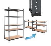 ECD Germany 1x Étagère d'Atelier - 200x100x60 cm - jusqu'à 875 kg - Anthracite - en Métal Peint par Poudrage - 5 Panneaux MDF - Étagère de Stockage Rayonnage Charges Lourdes - Étagère de Rangement