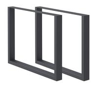 Pied de meuble ECD Germany Set 2 Pieds de Table - 80 x 72 cm - Rectangulaire - Gris foncé - en Acier