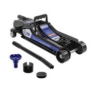 ECD Germany 2x Chandelles à Crémaillère 2,5T Certifiés TÜV/GS Hauteur 80-360 mm Acier Noir Bleu Tréteau d'Atelier Chevalet Voiture