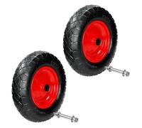 2 x Roue de Brouette Pneumatique à Air 4.80/4.00-8 - Ø 390 mm - Deux Couches