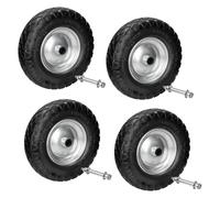 ECD Germany 4 x Roue de Brouette Caoutchouc plein PU - 4.80/4.00-8 - Ø 390 mm - Roue de Secours Pleine en Gomme Solide - Roue de Rechange Chariot - Capacité Charge max 200 kg - Jante en Acier