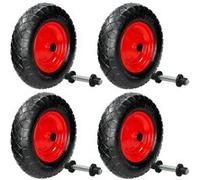ECD Germany 4 x Roue de Brouette Pneumatique à Air 4.80/4.00-8 - Ø 390 mm - Deux Couches G