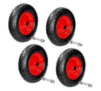 Accessoire pour brouette motorisée ECD Germany 4 x Roue de Brouette Pneumatique à Air 4.80/4.00-8 - Ø 390 mm - Deux Couches