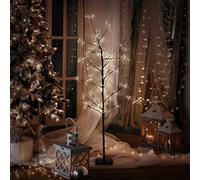 ECD Germany Arbre LED avec 240 LED Blanc Chaud, 120 cm, Arbre Lumineux avec Minuterie, Intérieur/Extérieur IP44, Arbre Décoratif Illuminé pour Noël, Branches Flexibles, Déco de Noël Style Scandinave