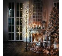 ECD Germany Arbre LED avec 480 LED Blanc Chaud, 180 cm, Arbre Lumineux avec Minuterie, Intérieur/Extérieur IP44, Arbre Décoratif Illuminé pour Noël, Branches Flexibles, Déco de Noël Style Scandinave