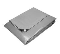 ECD Germany Bâche de Protection Imperméable à l'eau avec Oeillets - 2x3 m 6m² 260 g/m² - Polyéthylène PE Gris- Résistant à la Moisissure - Couverture Étanche de Jardin Bateau Voiture Piscine Camping