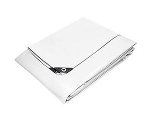 ECD Germany Bâche de Protection Imperméable à l'eau avec Oeillets - 8x12 m 96m² 260g/m² - Polyéthylène PE Blanc - Résistant à la Moisissure - Couverture Étanche Jardin Bateau Voiture Piscine Camping
