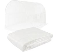 ECD Germany Bâche de Rechange pour Serre de Jardin Tunnel 6m², Plastique 135g/m², 3x2x2 m Blanc, Fermeture Éclair