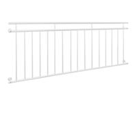 ECD Germany Balcon français 225 x 90 cm - Blanc - mat et rugueux - acier peint par poudrage - Garde-corps pour balcon